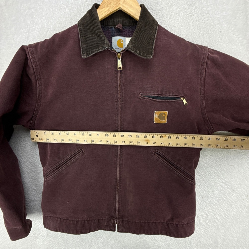 Vintage‎ Carhartt Detroit Jacket Blanket Lined Mens Medium J43 BRG Burgundy EUC - Picture 7 of 16